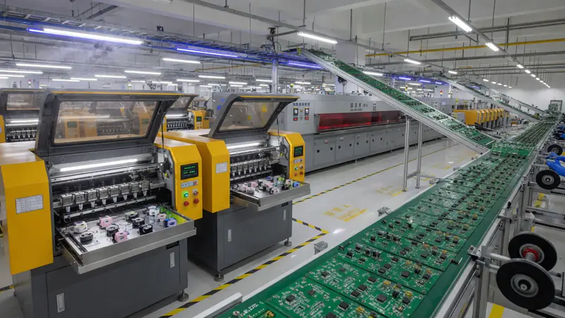 SMT electronics factory floor with pick-and-place machines — Latest Byte China Innovation Tour