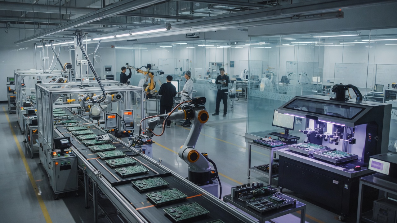 Automated electronics factory and R&D floor